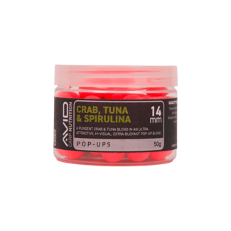 Avid Carp Crabe, thon et spiruline - Pop-ups - 14 mm - Rose