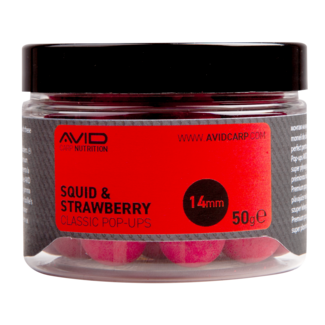 Avid Carp Pop-ups Squid & Strawberry 14 mm - Naturel