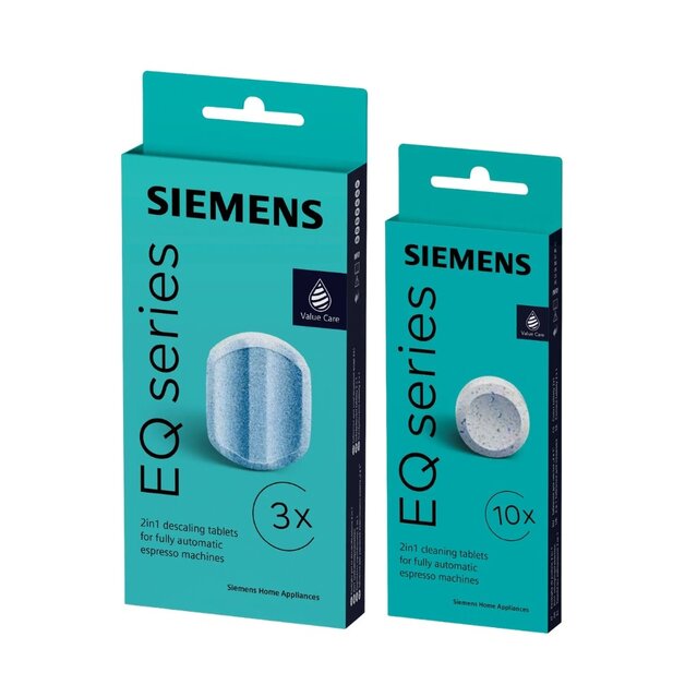 SIEMENS EQ Ontkalkingstabletten (3 stuks) + Reinigingstabletten (10 stuks)