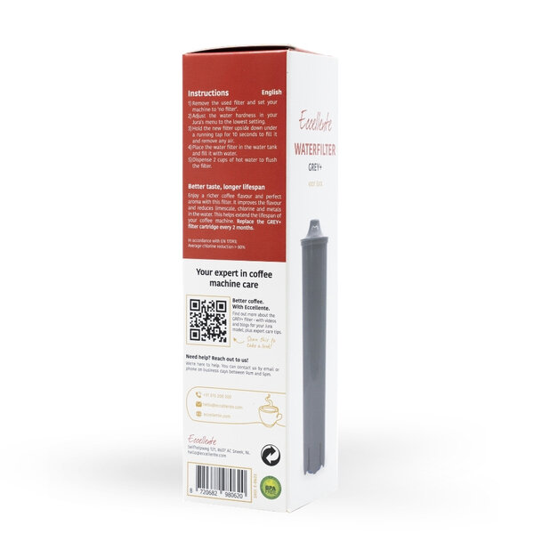 Grey+ filterpatronen voor Jura - 4-pack