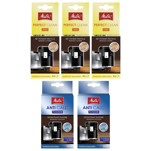 MELITTA Perfect Clean Onderhoudsset - Reinigen (12st.) & Ontkalken (4st.)