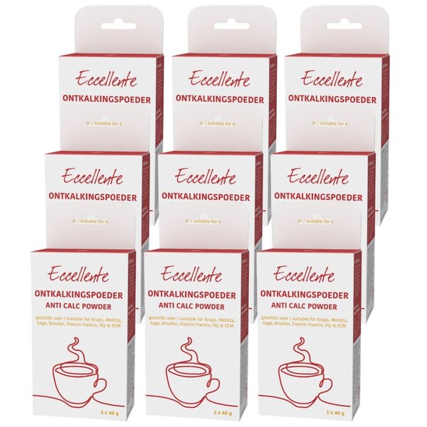 Ontkalkingspoeder voor Koffiemachines - 18x ontkalken - 18x 40 gram