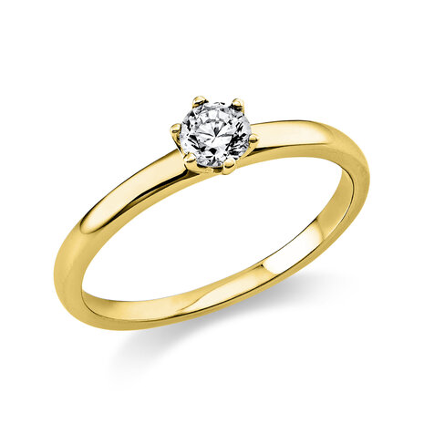 Langerak Natural Diamonds Langerak Diamonds 1O324G454-20, Ring Solitair Briljant 14 krt geelgoud