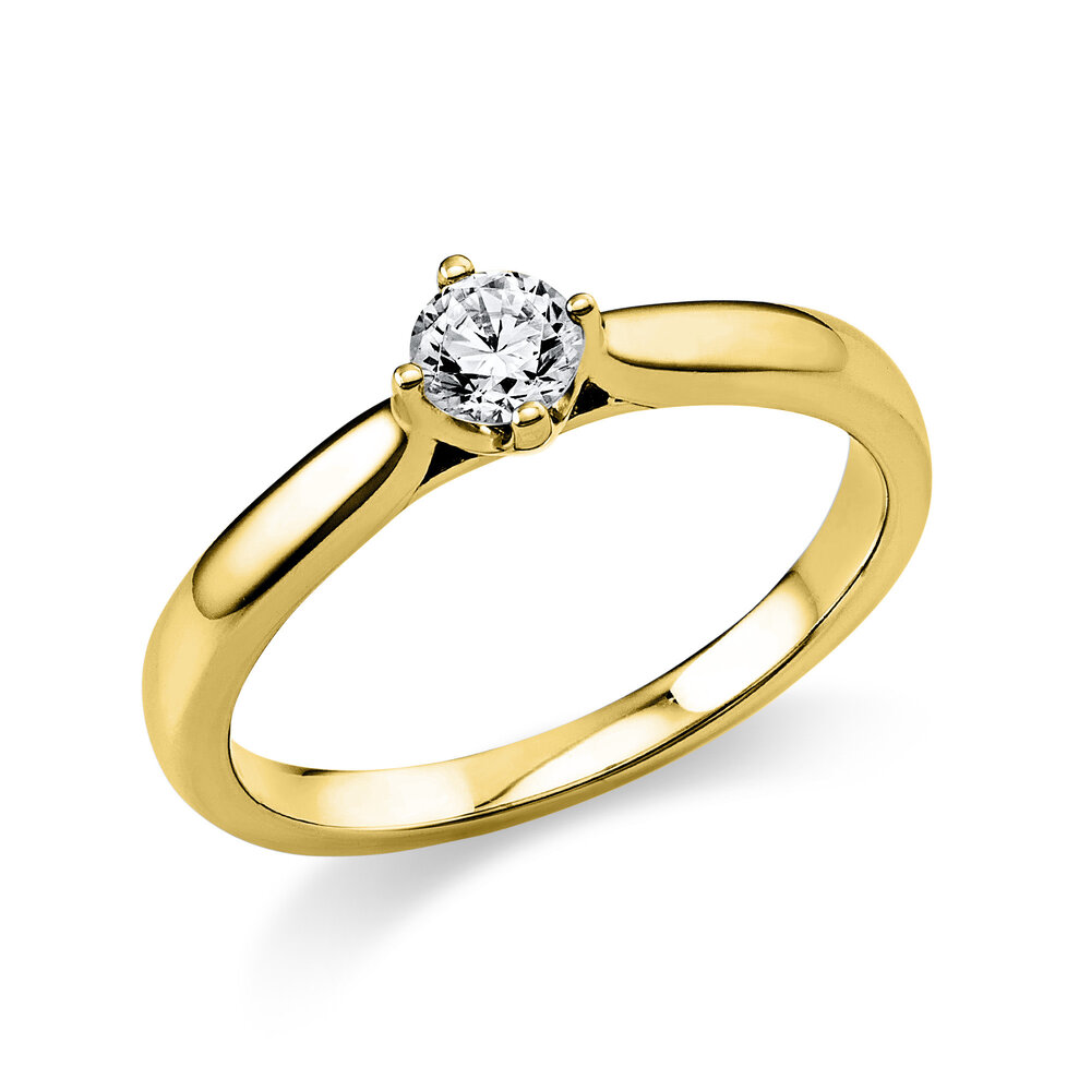 Langerak Diamonds Diamond Group 1E235G454-4, Ring Solitair Briljant 14 krt geelgoud