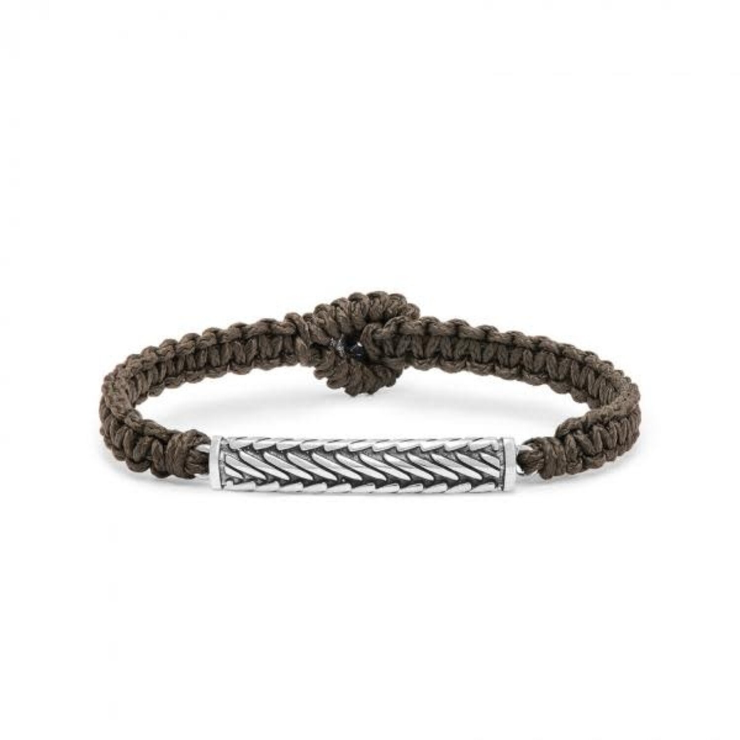 Silk Silk 688BRN.21, Armband paracord + zilver - Juwelier Langerak