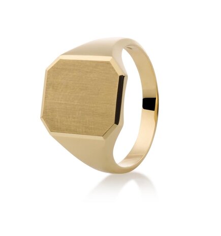 Langerak Atelier Massieve zegelring, model Achtkant Cachet (16x14mm)