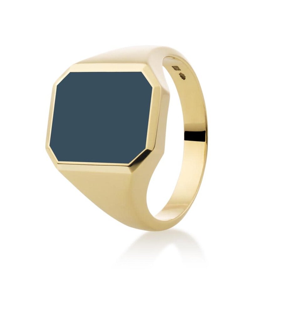 Langerak Atelier Massieve zegelring, model Achtkant (15x12mm)