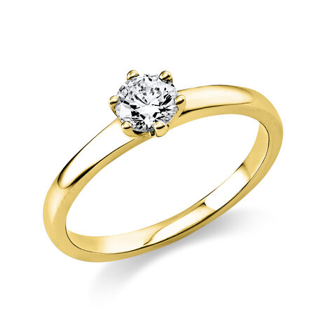 Langerak Diamonds Diamond Group 1P115G454-3, Ring Solitair Briljant 14 krt geelgoud