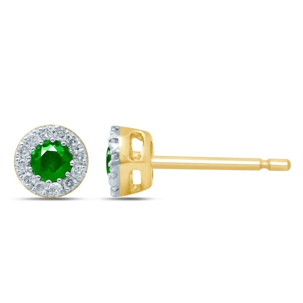 Langerak Natural Diamonds Langerak Diamonds GTD332-E-G, Earstuds with emerald and diamonds