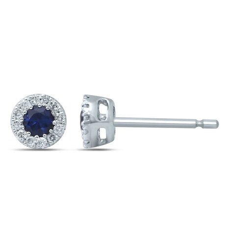 Langerak Natural Diamonds Langerak Diamonds GTD332-S-W, Earstuds with sapphire and diamonds