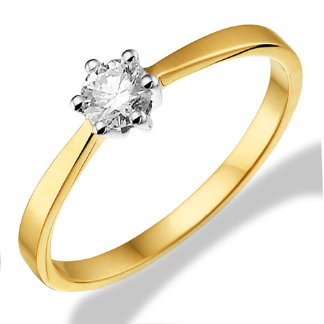 Pas Diamonds Pas Diamonds GGA1693-55, Ring Solitair Briljant 14 krt geelgoud