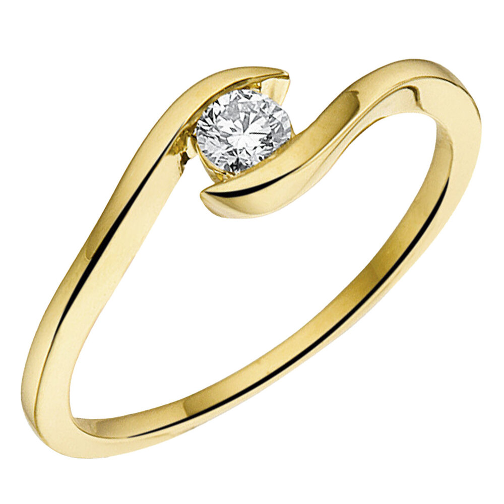 Pas Diamonds Pas Diamonds GGA0640-G-55, Ring Solitair Briljant 14 krt geelgoud