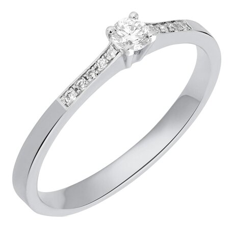 Pas Diamonds Pas Diamonds GGA0666-W-52, Ring Solitair Briljant 14 krt witgoud