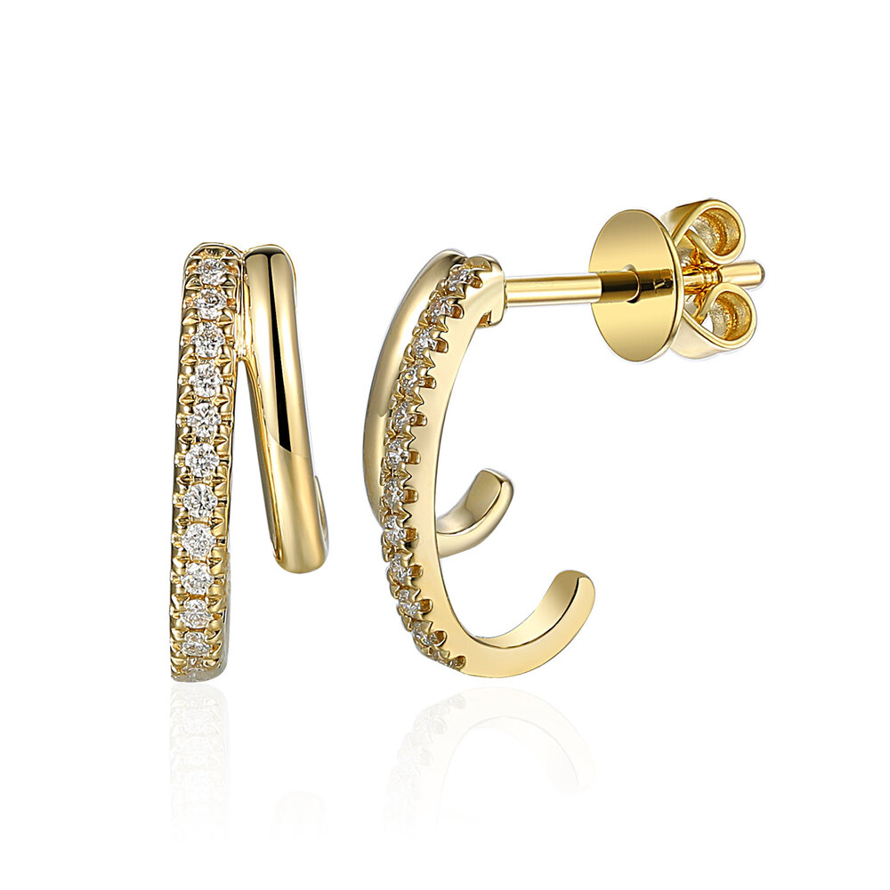 Pas Diamonds Pas Diamonds GGE2552, Creolen met briljant