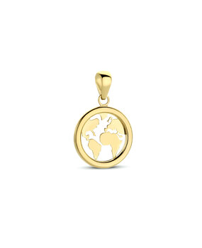 Langerak Essentials Kasius 4023848, 14krt geelgouden hanger wereldkaart