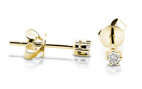 Langerak Diamonds Jakob B02-G10, Oorstekers solitair briljant 14 krt geelgoud