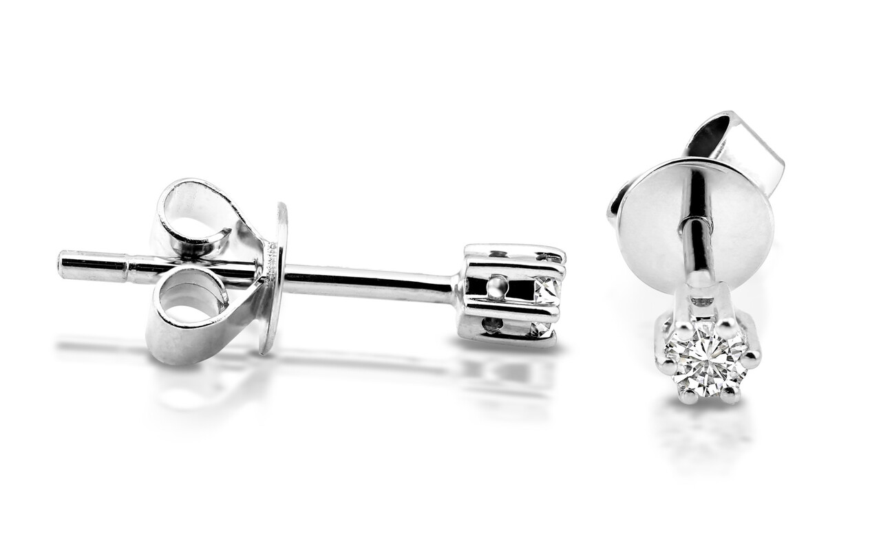 Langerak Diamonds Jakob B02-W10, Oorsteker solitair briljant 14 krt witgoud