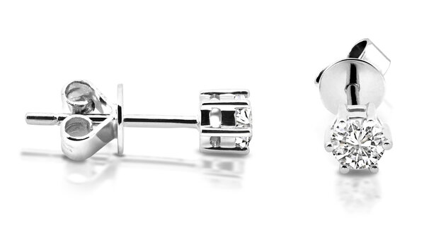 Langerak Diamonds Langerak Diamonds B02-W30, Oorstekers solitair briljant 14 krt witgoud