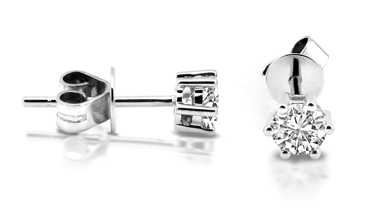 Langerak Natural Diamonds Langerak Diamonds B02-W50, Oorstekers solitair briljant 14 krt witgoud