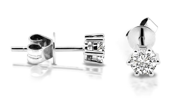 Langerak Natural Diamonds Langerak Diamonds B02-W50, Oorstekers solitair briljant 14 krt witgoud