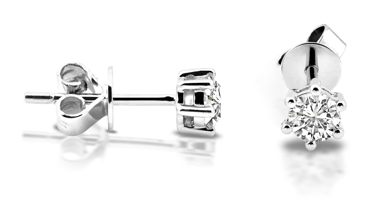 Langerak Natural Diamonds Langerak Diamonds B02-W40, Oorstekers solitair briljant 14 krt witgoud