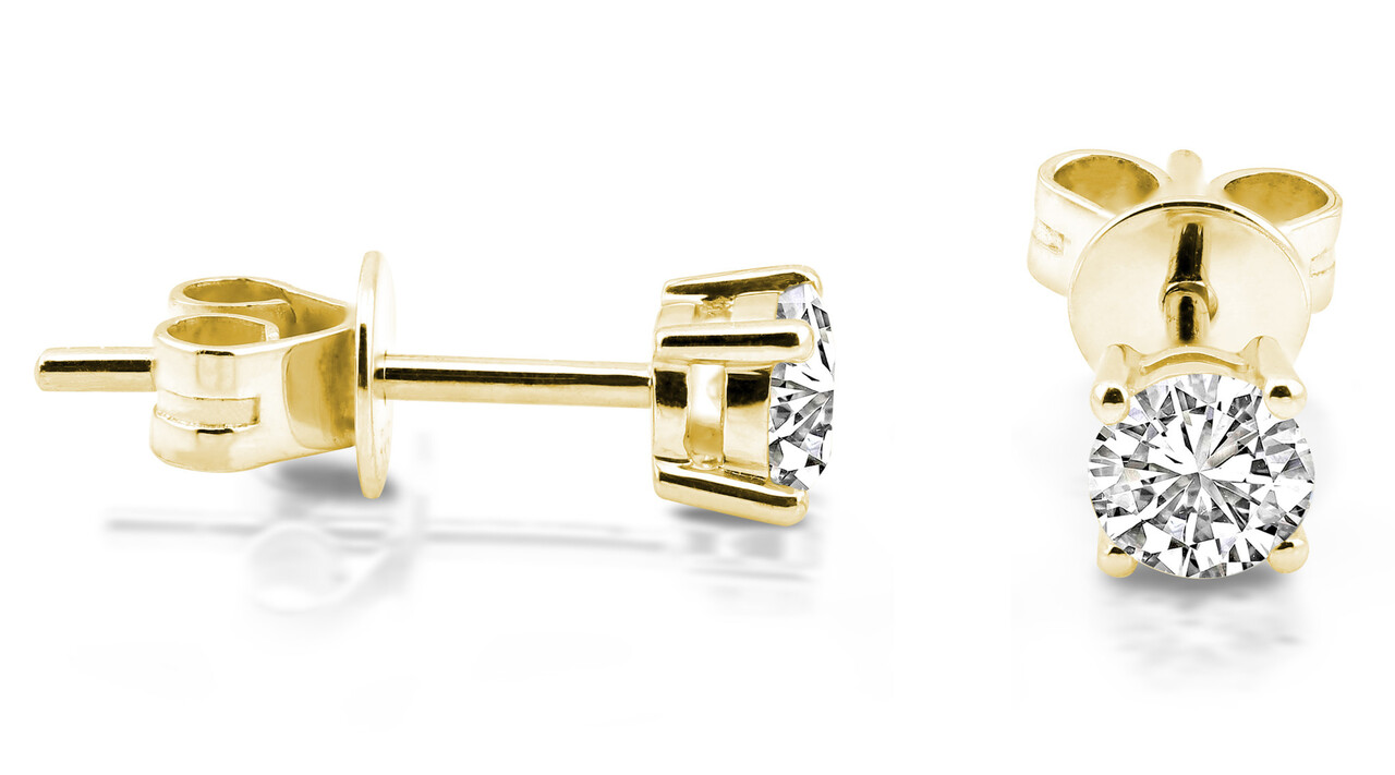 Langerak Natural Diamonds Langerak Diamonds B01-G50, Oorstekers Solitair 14 karaats goud