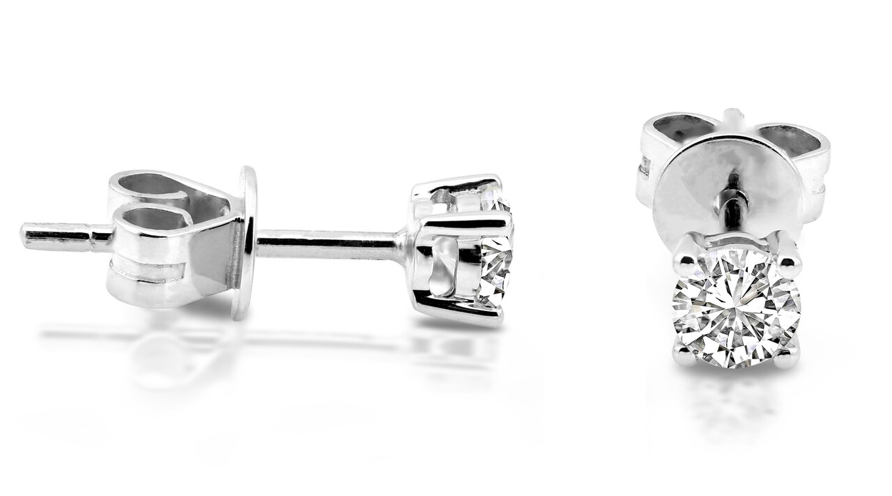 Langerak Diamonds Langerak Diamonds B01-W40, Oorstekers solitair 14 karaats goud