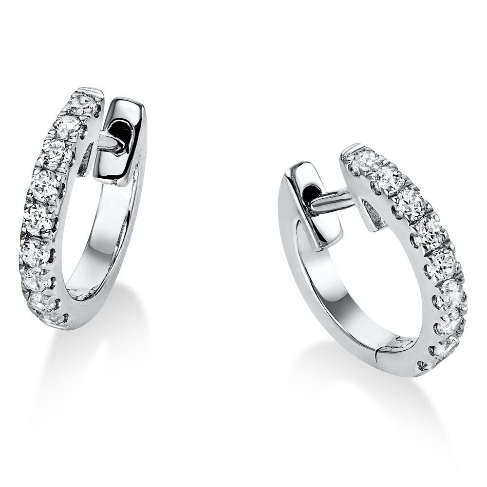 Langerak Natural Diamonds Diamond Group 2I997W4-4, Creolen briljant 14 krt witgoud