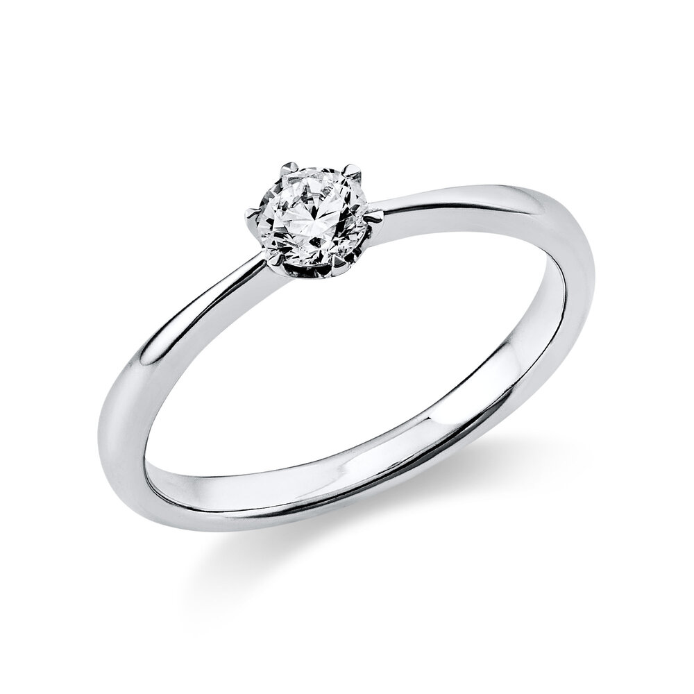 Langerak Natural Diamonds Langerak Diamonds 1C481W454-41, Ring solitair 14 krt witgoud