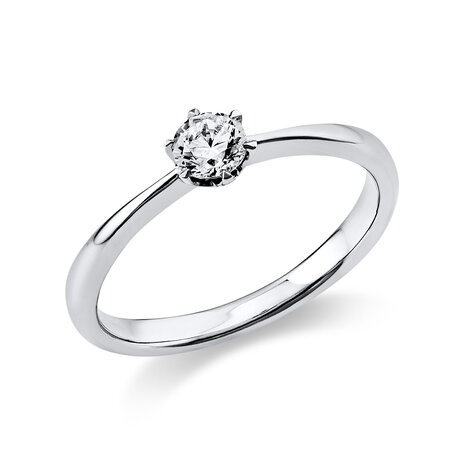 Langerak Natural Diamonds Langerak Diamonds 1C481W454-41, Ring solitair 14 krt witgoud