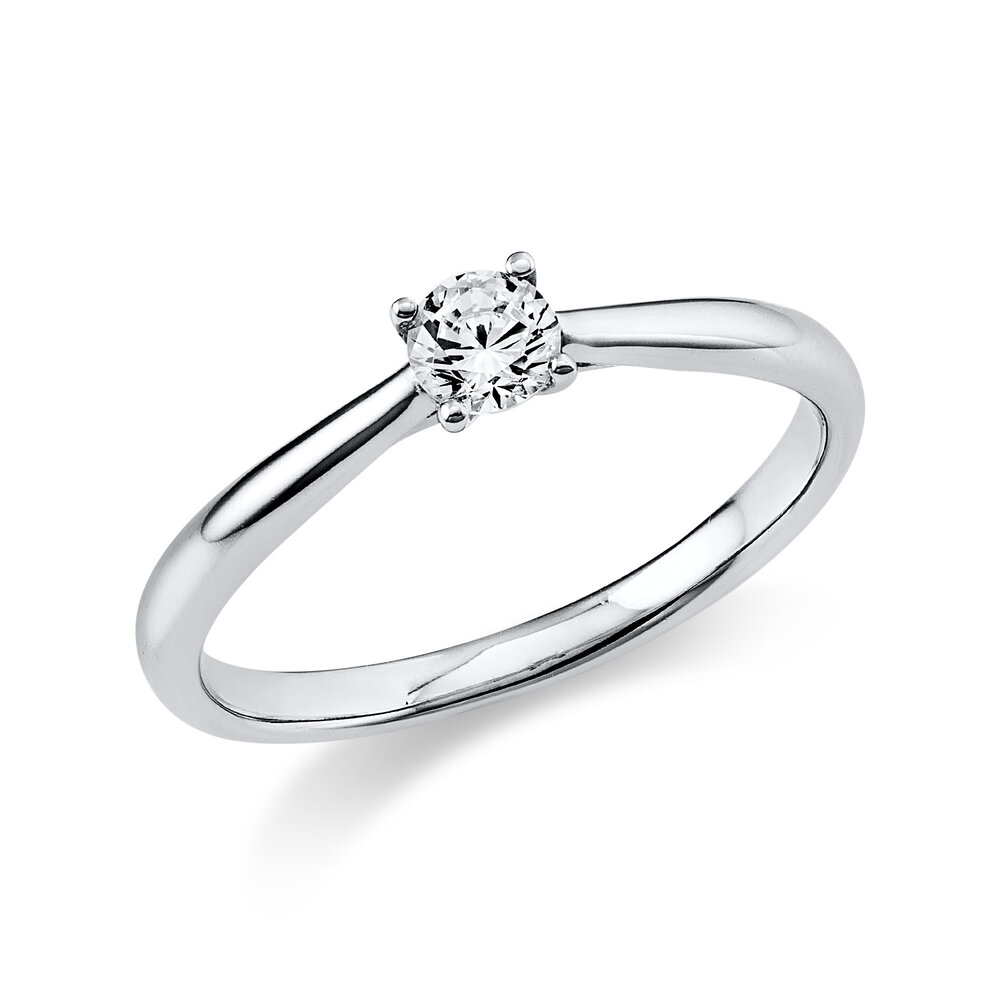 Langerak Natural Diamonds Langerak Diamonds 1A289W454-55, Ring solitair 14 krt witgoud