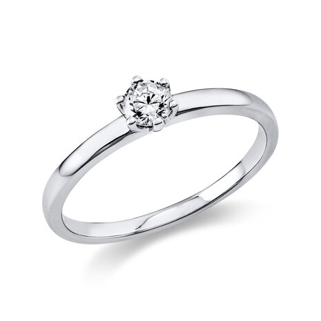 Langerak Diamonds Langerak Diamonds 1O323W452-12, Ring solitair 14 krt witgoud