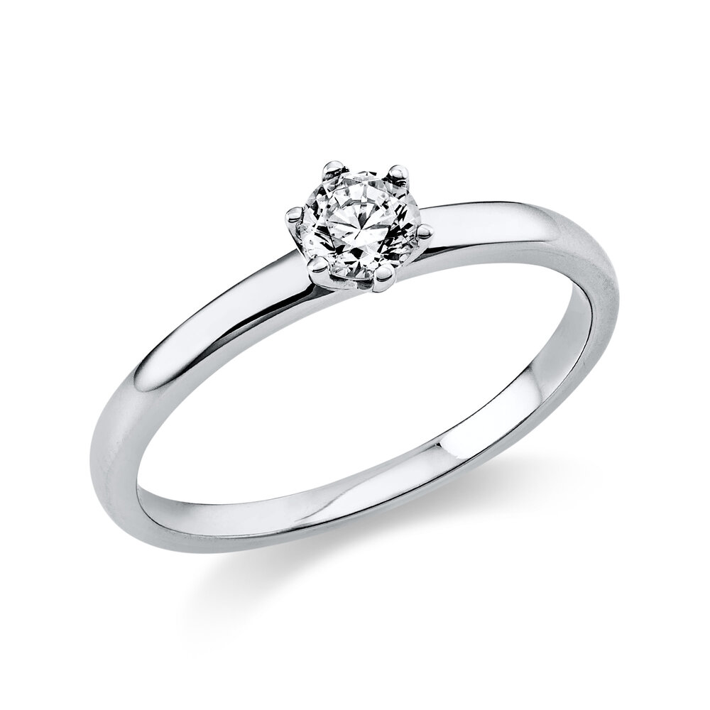Langerak Natural Diamonds Langerak Diamonds 1O324W454-22, Ring solitair 14 krt witgoud