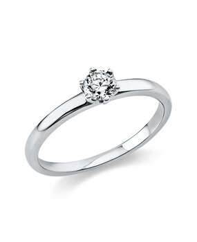 Langerak Natural Diamonds Langerak Diamonds 1O324W454-22, Ring solitair 14 krt witgoud