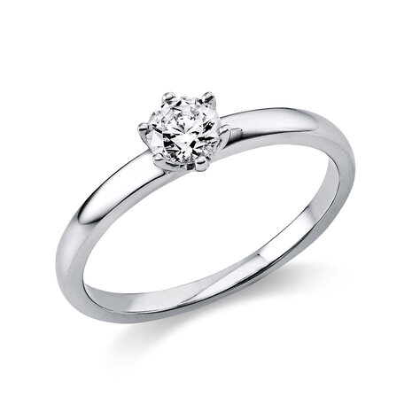 Langerak Diamonds Langerak Diamonds 1P076W456-3, Ring solitair 14 krt witgoud