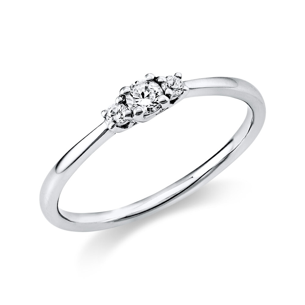Langerak Natural Diamonds Langerak Diamonds 1Q747W454-5, Ring solitair 14 krt witgoud