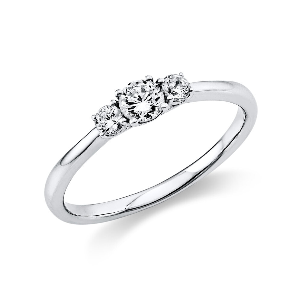 Langerak Natural Diamonds Langerak Diamonds 1K357W456-4, Ring solitair 14 krt witgoud
