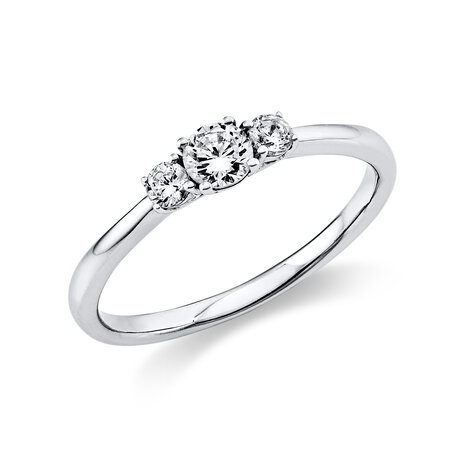 Langerak Natural Diamonds Langerak Diamonds 1K357W456-4, Ring solitair 14 krt witgoud