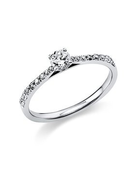 Langerak Natural Diamonds Langerak Diamonds 1A424W454-25, Ring solitair 14 krt witgoud