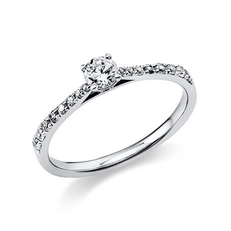 Langerak Natural Diamonds Langerak Diamonds 1A424W454-25, Ring solitair 14 krt witgoud