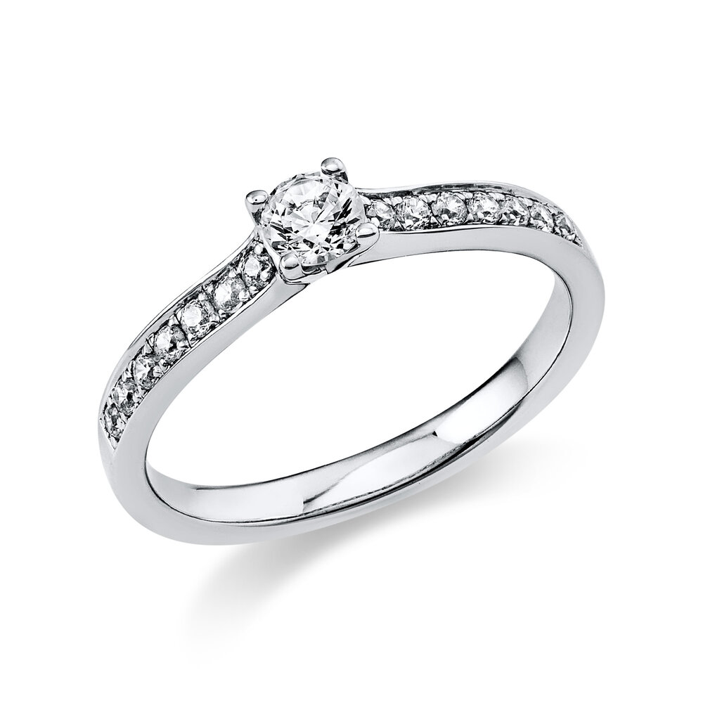Langerak Natural Diamonds Langerak Diamonds 1A196W456-4, Ring solitair 14 krt witgoud