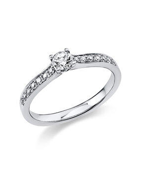 Langerak Natural Diamonds Langerak Diamonds 1A196W456-4, Ring solitair 14 krt witgoud