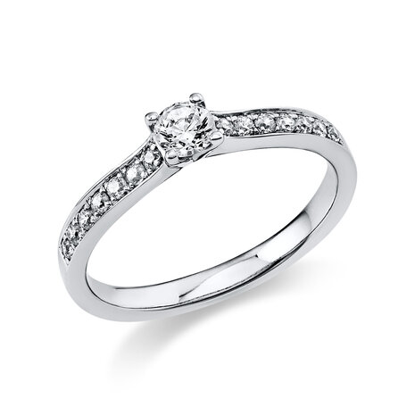 Langerak Natural Diamonds Langerak Diamonds 1A196W456-4, Ring solitair 14 krt witgoud