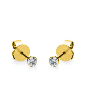 Langerak Natural Diamonds Langerak Diamonds 2G129G4-14, Oorstekers solitair 14 krt geelgoud
