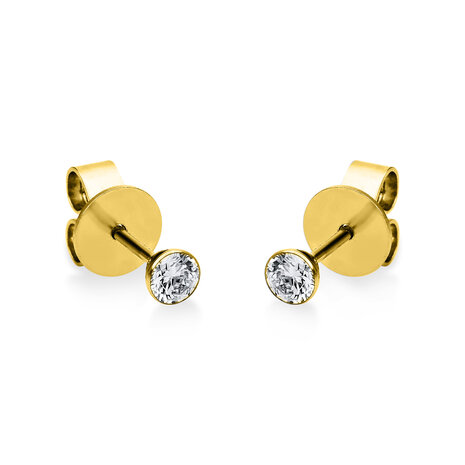 Langerak Natural Diamonds Langerak Diamonds 2G129G4-14, Oorstekers solitair 14 krt geelgoud