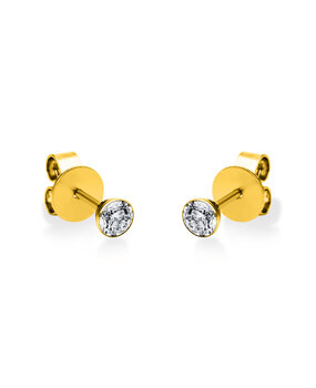 Langerak Natural Diamonds Langerak Diamonds 2G120G4-13, Oorstekers solitair 14 krt geelgoud Langerak Natural Diamonds Langerak Diamonds 2G120G4-13, Oorstekers solitair 14 krt geelgoud