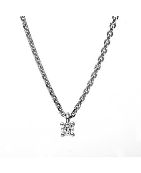 Langerak Diamonds Langerak Diamonds 4E910W4-2, Collier met briljant 14k witgoud
