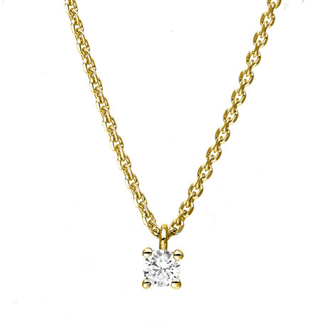 Langerak Diamonds Langerak Diamonds 4E911G4-10, Collier met diamant 14k geelgoud