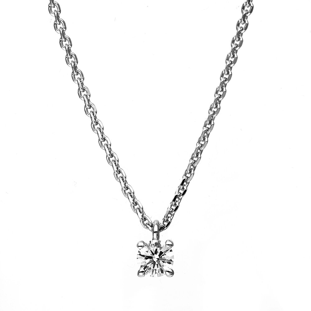 Langerak Natural Diamonds Langerak Diamonds 4E912W4-4, Collier met diamant 14k witgoud