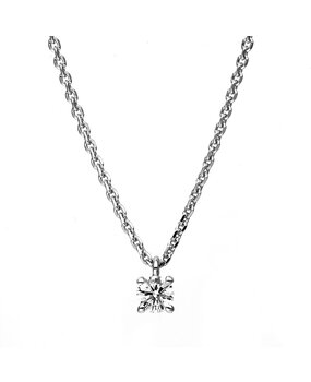 Langerak Diamonds Langerak Diamonds 4E912W4-4, Collier met diamant 14k witgoud